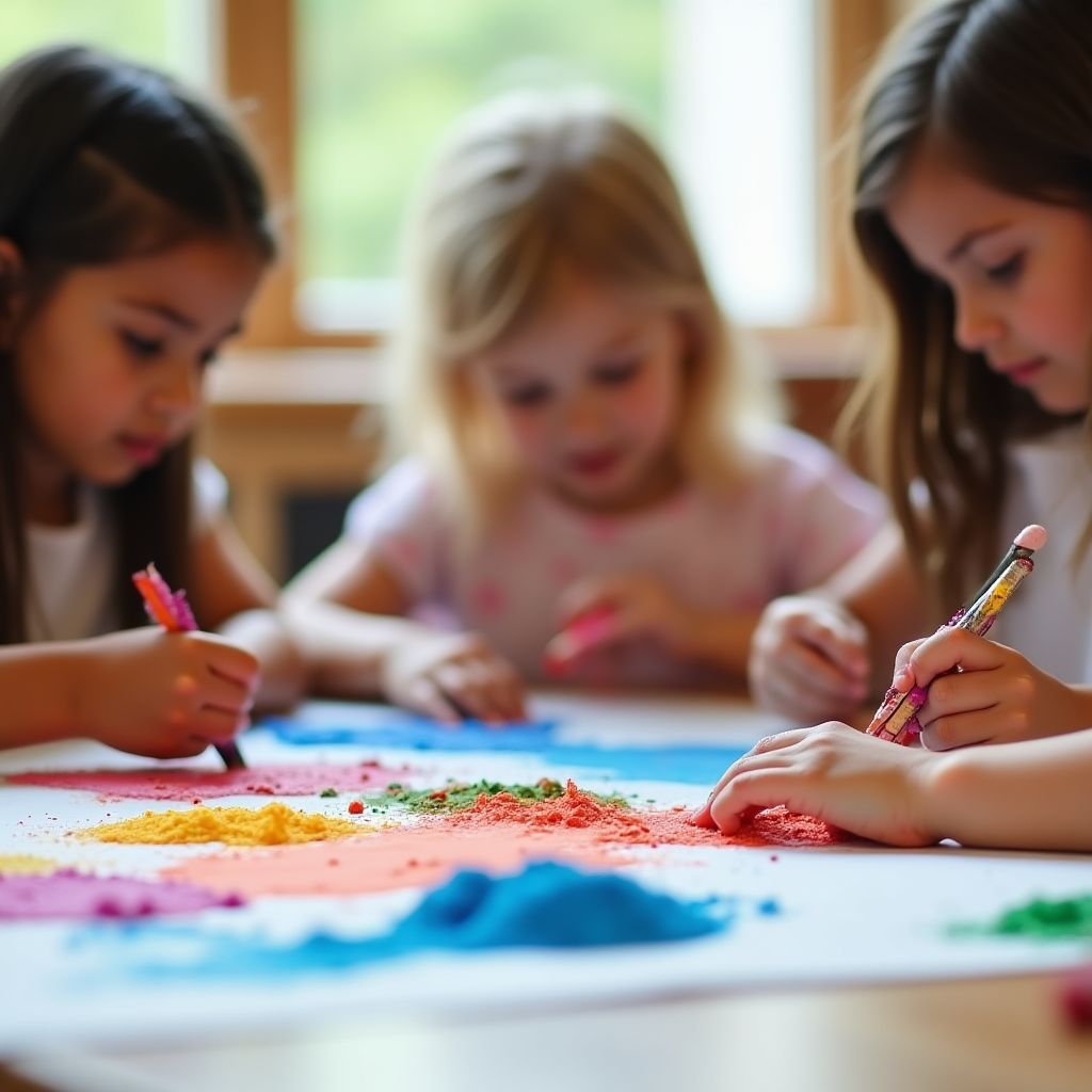 Kinder beim Kunstworkshop